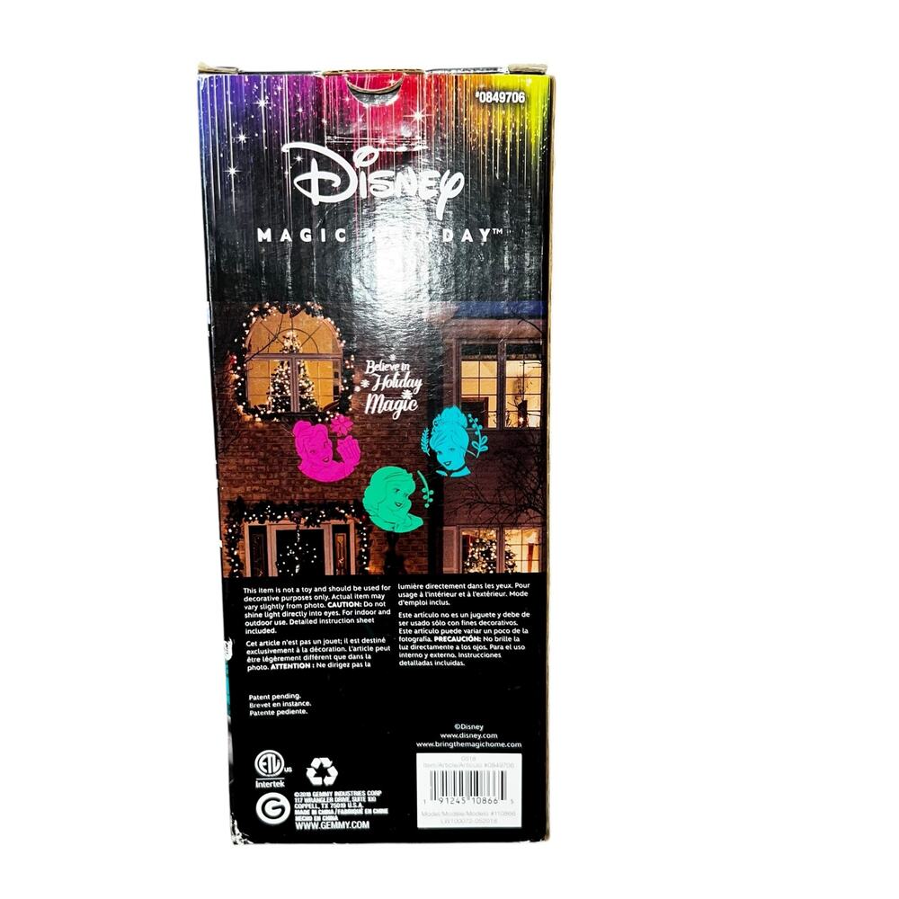 Gemmy Disney Holiday Magic Princess LED Christmas Light Projection LightShow NEW